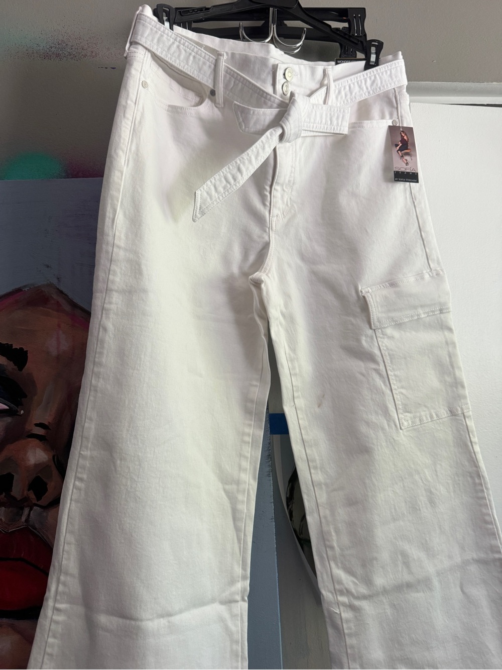 Sofia Jeans by Sofia Vergara Margot Wide Leg Super High-Rise White Jeans NWT 14 - Picture 5 of 15